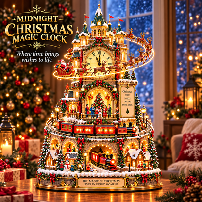 ✨ Ready to Bring Christmas Magic Home? 🎅 2026 Midnight Christmas Magic Clock – A Glowing World of Santa, Reindeer & Trains!