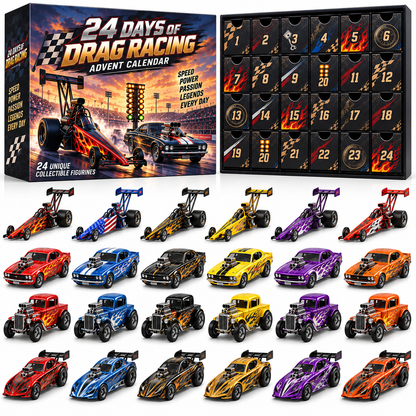 🏁 Ready to Feel the Rush?! 🏎️ 2026 Drag Racing Advent Calendar – 24 Days of Speed, Power & Collectible Legends!