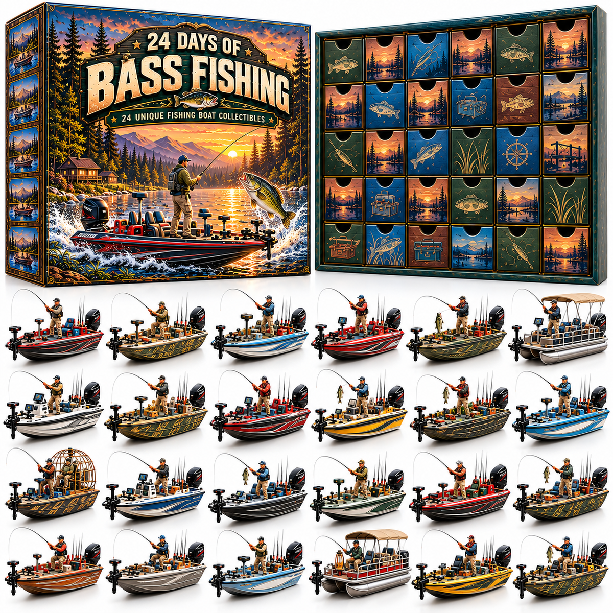 🎣 Hooked on Fishing?! 🚤 2026 Bass Fishing Advent Calendar – 24 Days of Lakeside Adventures & Collectible Surprises!