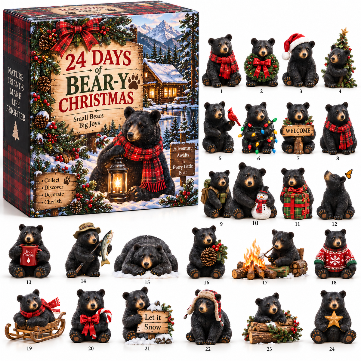 🐻🌲24 Days of Cabin Life – American Black Bear Christmas Collection