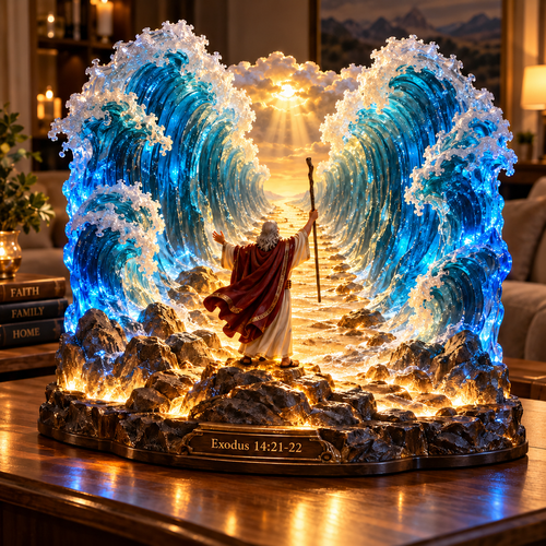 🌊 God Made a Way! ✨ Glowing Moses & the Red Sea – A Timeless Miracle of Faith & Hope!