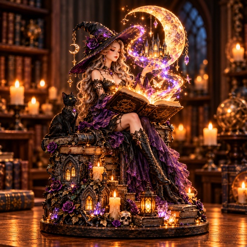 🔮 Ready to Unleash a Little Magic?! 🌙 Moonlit Witch – An Enchanted World of Glowing Wonders!