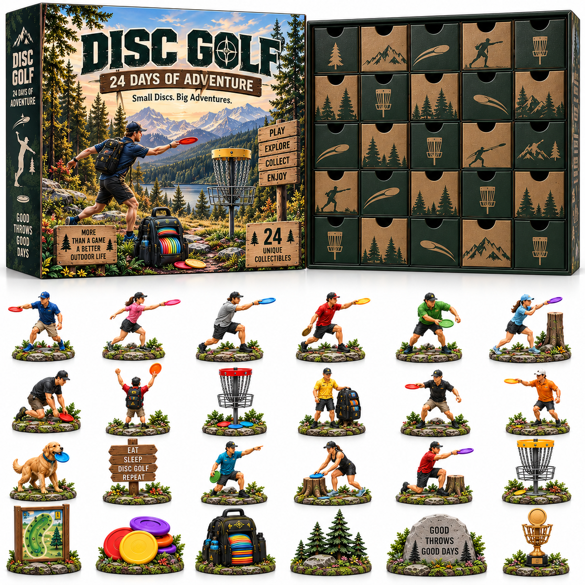 🥏 Ready for Your Next Great Throw?! 🌲 2026 Disc Golf Advent Calendar – 24 Days of Adventure, Surprises & Collectible Moments!