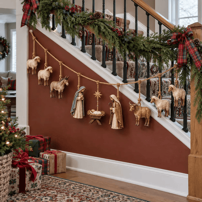 Handcrafted Wooden Nativity Garland