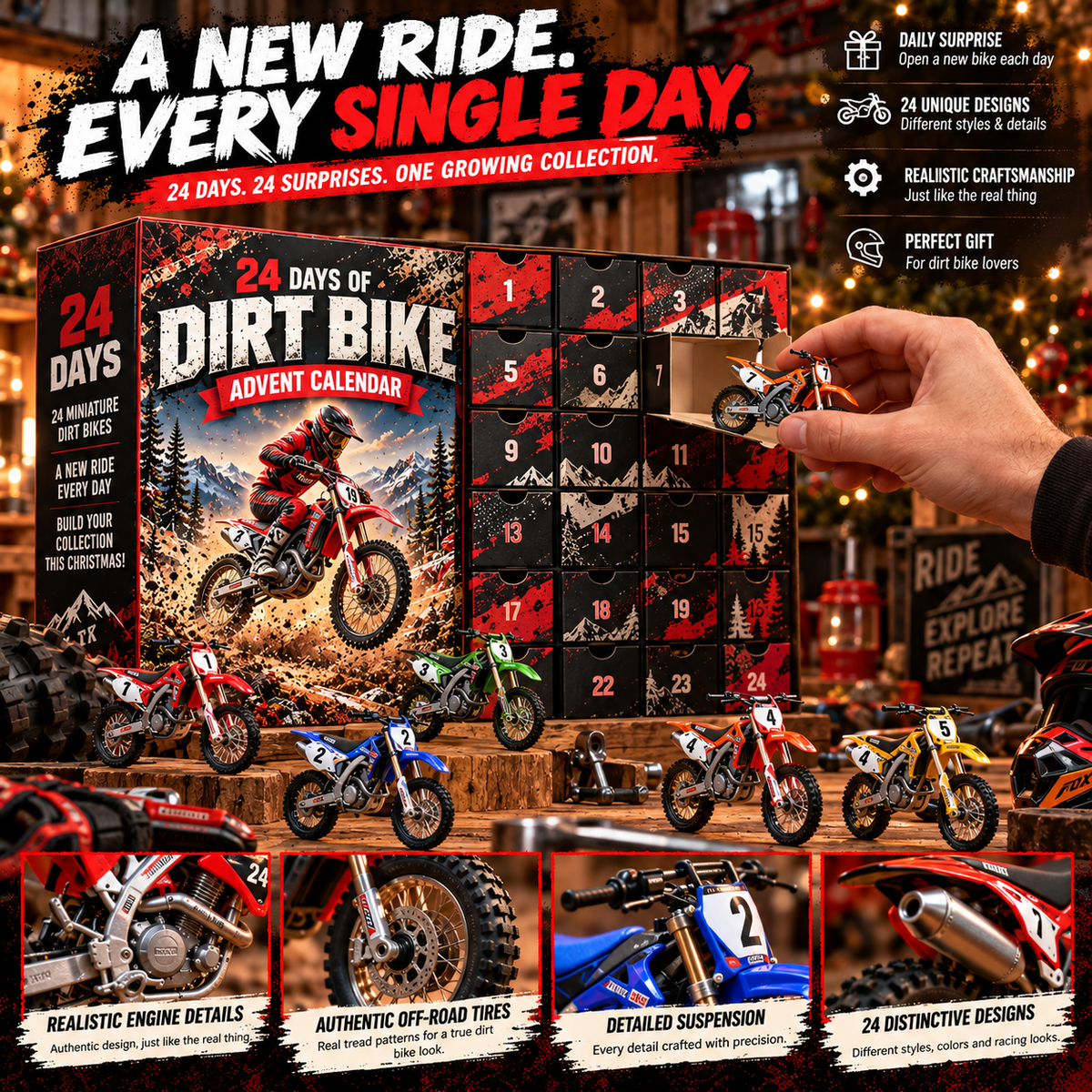🏍️🔥 24 Days of Dirt Bike Adventures – Christmas Advent Calendar 2026