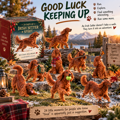 ❤️🐾24 Days of Irish Setter Spirit — Run Wild. Come Home. Repeat