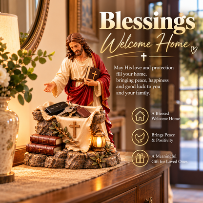 ✝️ Jesus Blessing Light-Up Organizer – A Daily Reminder of Faith, Love & Protection