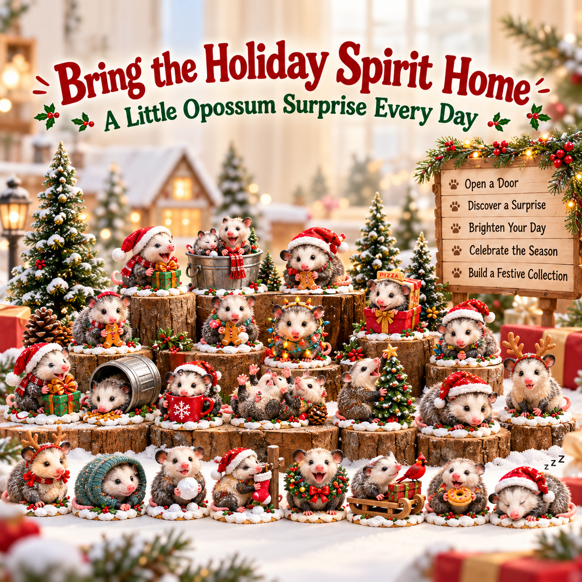 🎄 24 Days of Opossum Chaos – A Very Merry Trashmas! 🐾 | Christmas Advent Calendar for Opossum Lovers