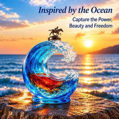 🌊 Ocean Wave Art Sculpture - Crystal Decanter Edition