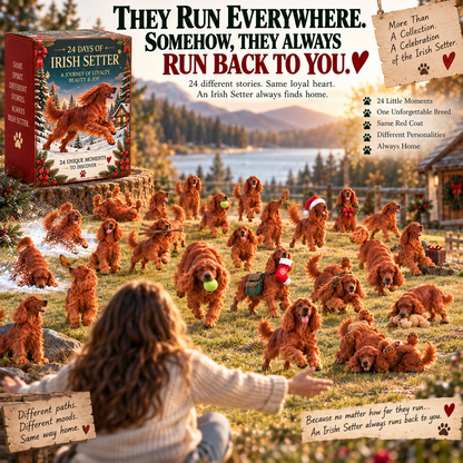 ❤️🐾24 Days of Irish Setter Spirit — Run Wild. Come Home. Repeat