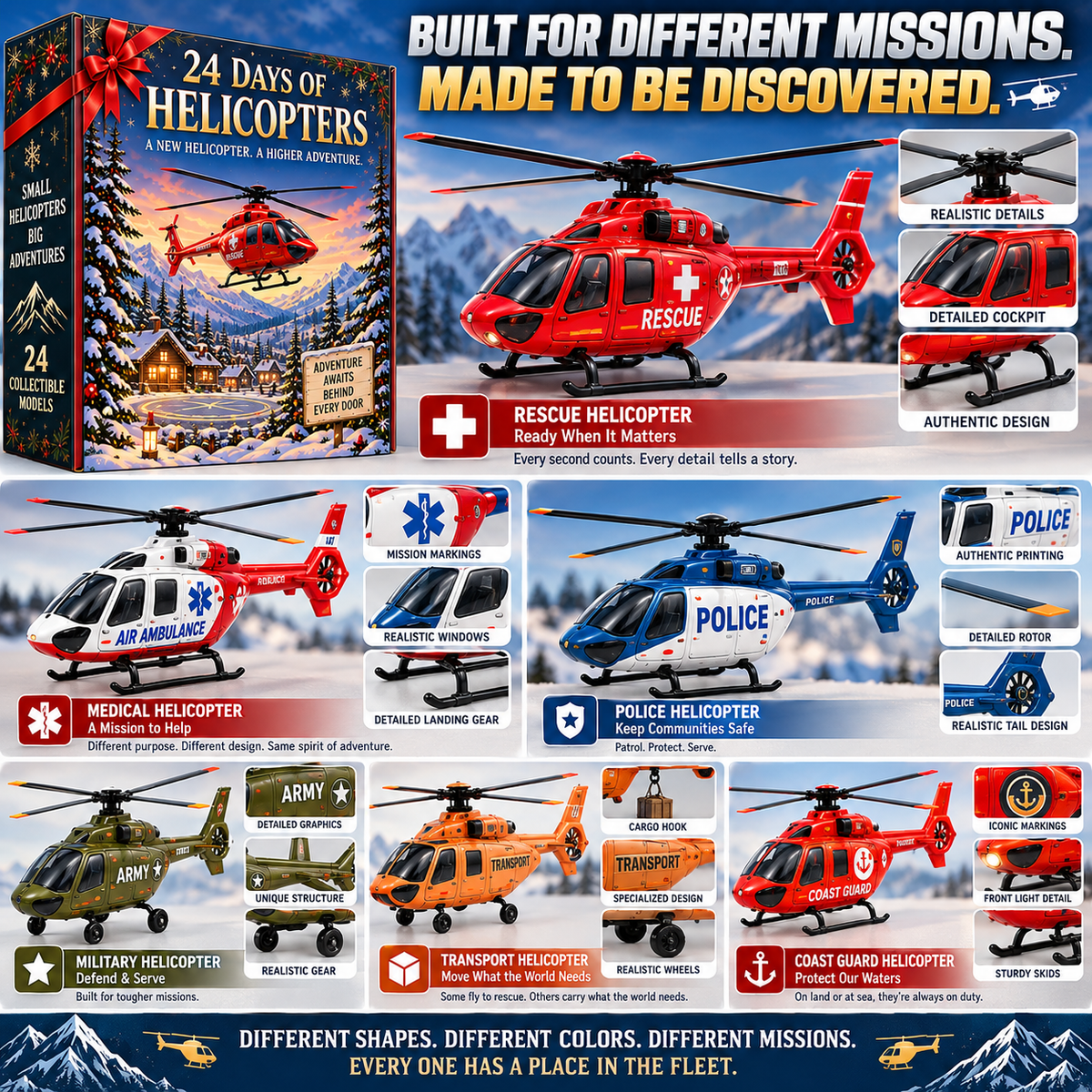 24 Days of Helicopter Adventures — A New Mission Every Day! 🎄🚁