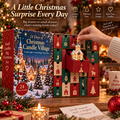 🎁 HOLIDAY KICKOFF SALE — 50% OFF 24 Days of Christmas Candle Village — Unbox, Collect & Light Your Village