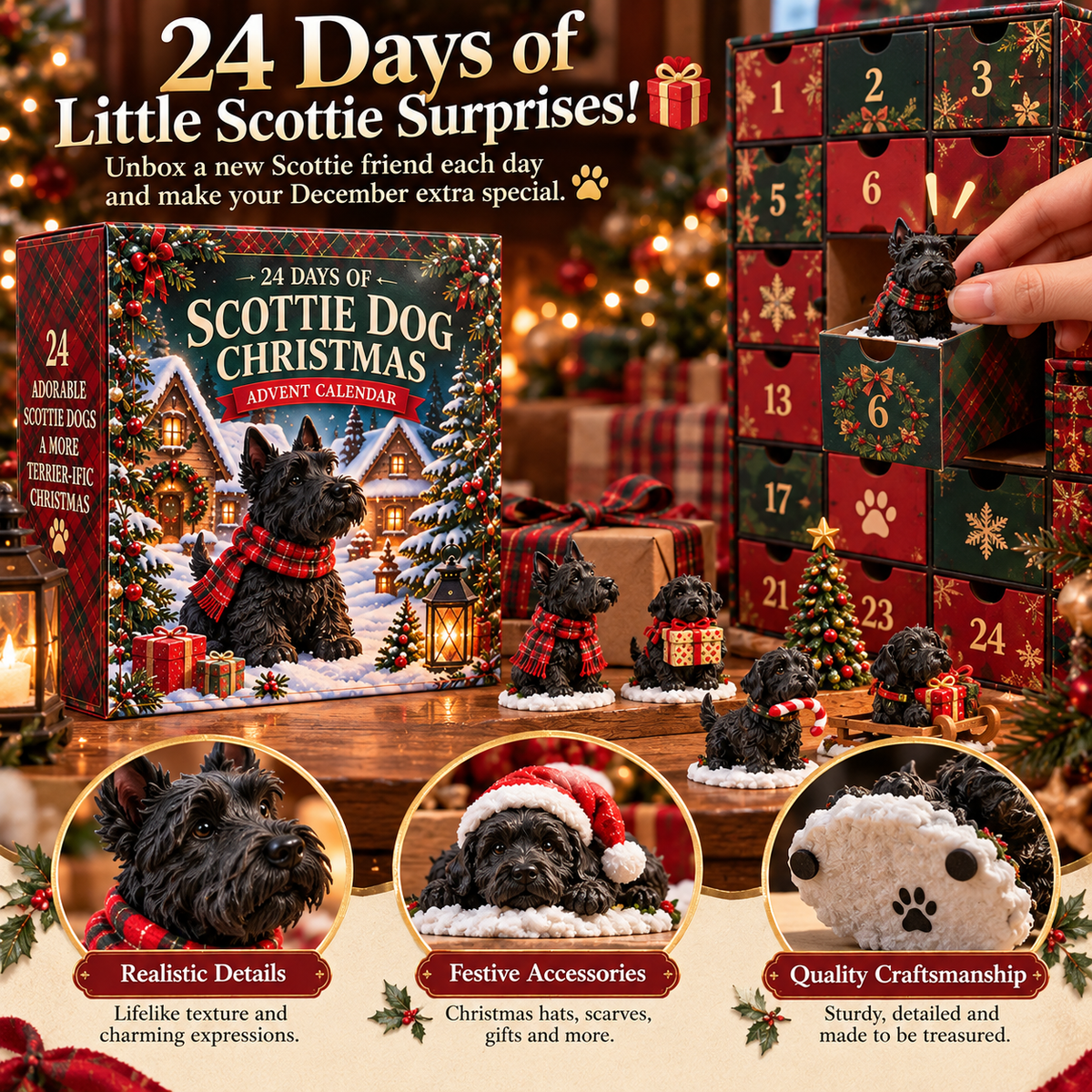 ❤️🐾 24 Little Scotties, A Whole Lot of Christmas Love! 🎄 – Advent Calendar 2026