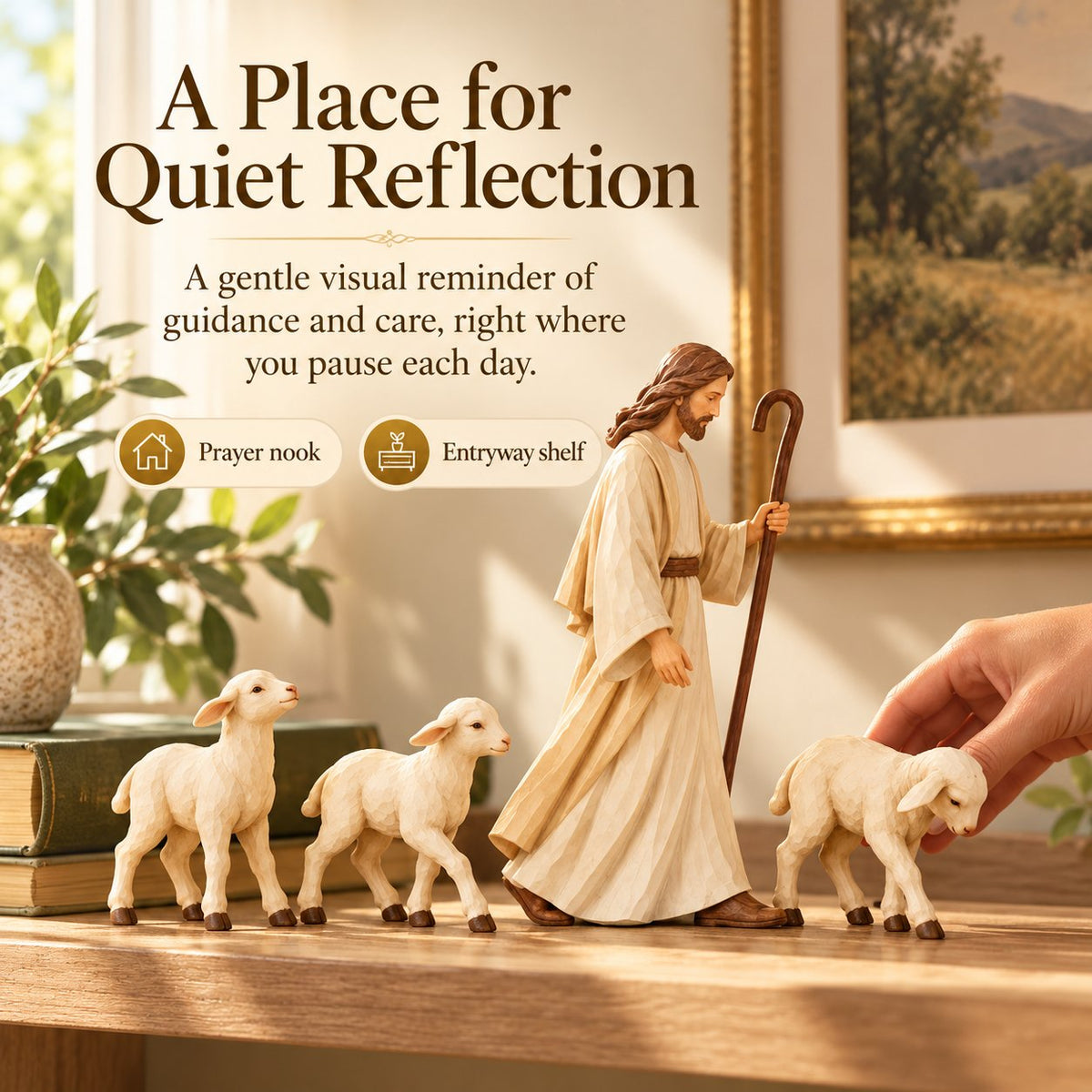 ✝️ Good Shepherd & Lamb Sculpture Collection | Faith-Inspired Home Décor