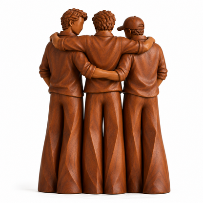 🤜🤛 Brothers for Life Wooden-Look Figurine – Always Got Your Back, Brotherhood & Best Friends Gift ❤️