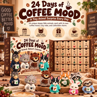 ☕ Coffee First, Everything Else Later?! 😂 Coffee Mood Animal Advent Calendar – 24 Days of Sleepy Surprises!