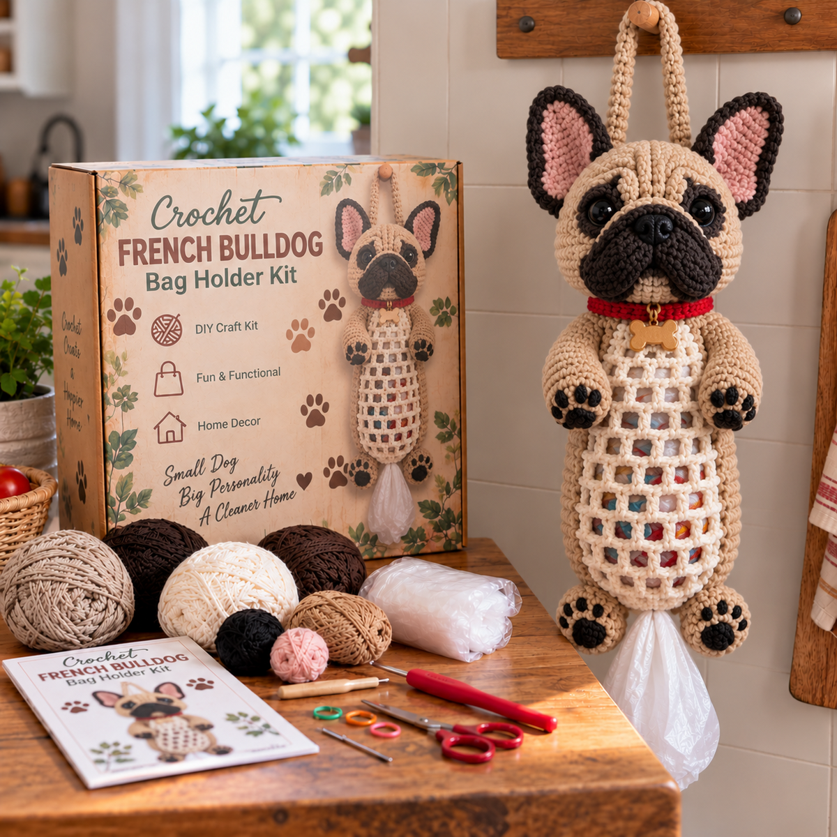 🔥Limited time 50% OFF🧶 Crochet Animal Bag Holder DIY Kit – 8 Adorable Animals, One Fun & Functional Kitchen Companion! 🐾