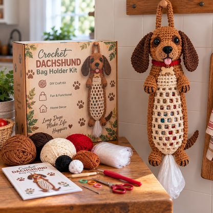 🔥Limited time 50% OFF🧶 Crochet Animal Bag Holder DIY Kit – 8 Adorable Animals, One Fun & Functional Kitchen Companion! 🐾