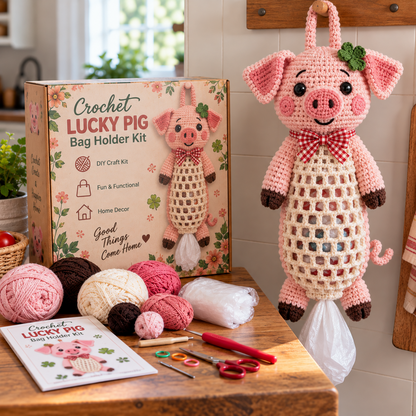 🔥Limited time 50% OFF🧶 Crochet Animal Bag Holder DIY Kit – 8 Adorable Animals, One Fun & Functional Kitchen Companion! 🐾