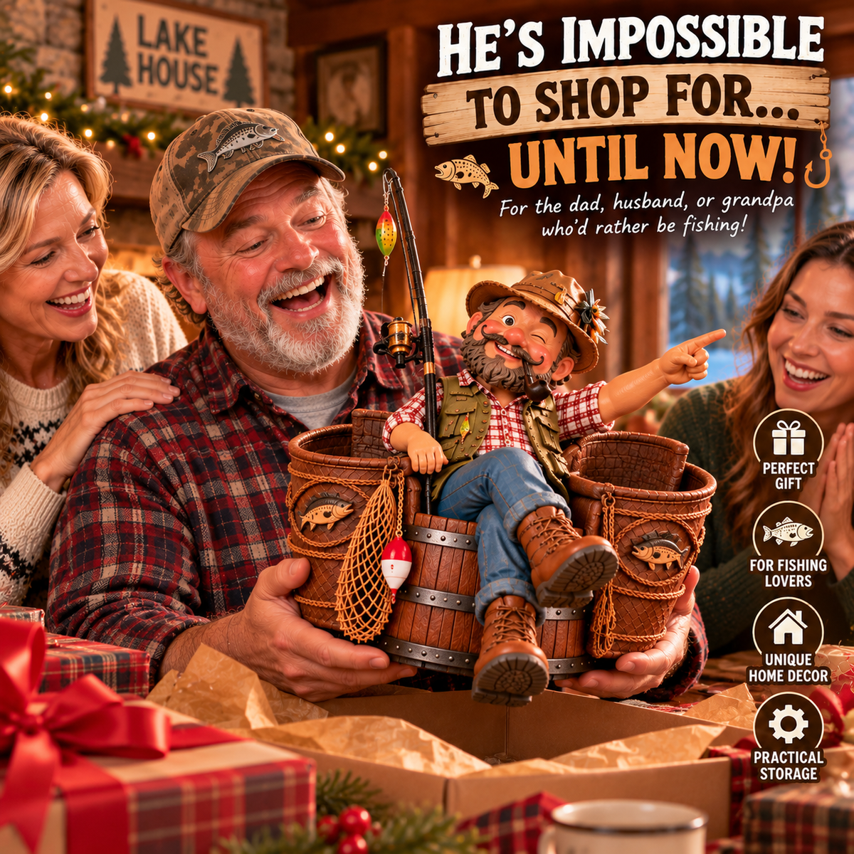 😂 Who Knew Getting Organized Could Be This Fun?! 🎣 – Fisherman Storage & Collectible Decor