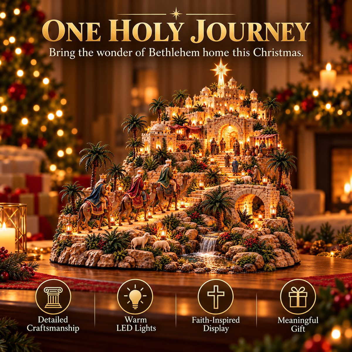 ✨ Follow the Star to Bethlehem! 🌟 2026 Three Wise Men’s Journey – Light-Up Christmas Village of Faith & Hope