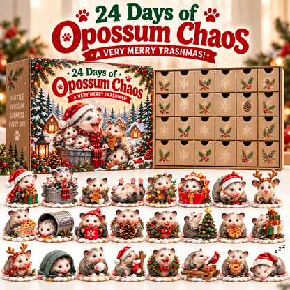 🎄 24 Days of Opossum Chaos – A Very Merry Trashmas! 🐾 | Christmas Advent Calendar for Opossum Lovers