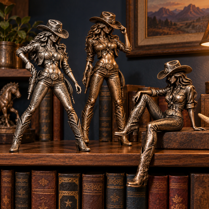 🤠 Born to Be Wild! 🐎 Vintage Western Cowgirl Figurines – A Touch of Wild West Spirit for Your Home