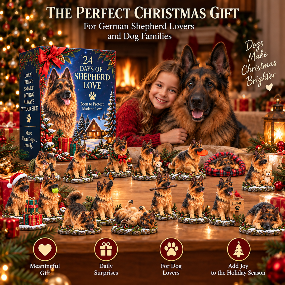 🐺 24 Days of Shepherd Love – Born to Protect, Made to Love! ❤️ 24 German Shepherd Advent Calendar Collectibles 🎄