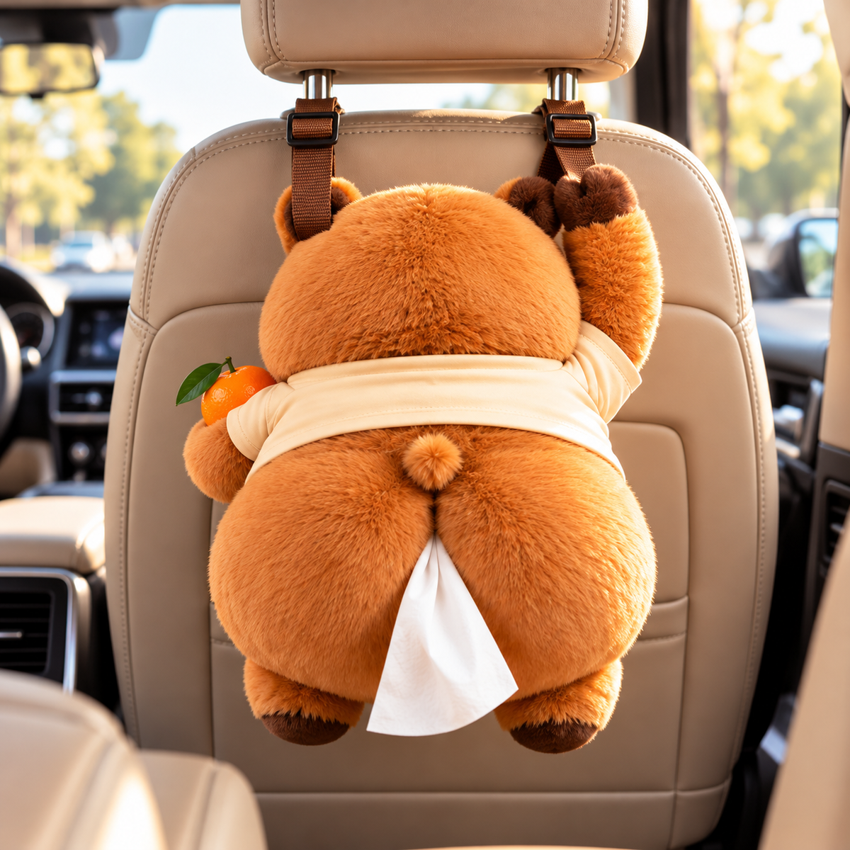 😂 Wait… Tissues Come Out of Its Butt?! 🧻 Funny Capybara Car Tissue Holder – The Cutest Little Road Trip Buddy!