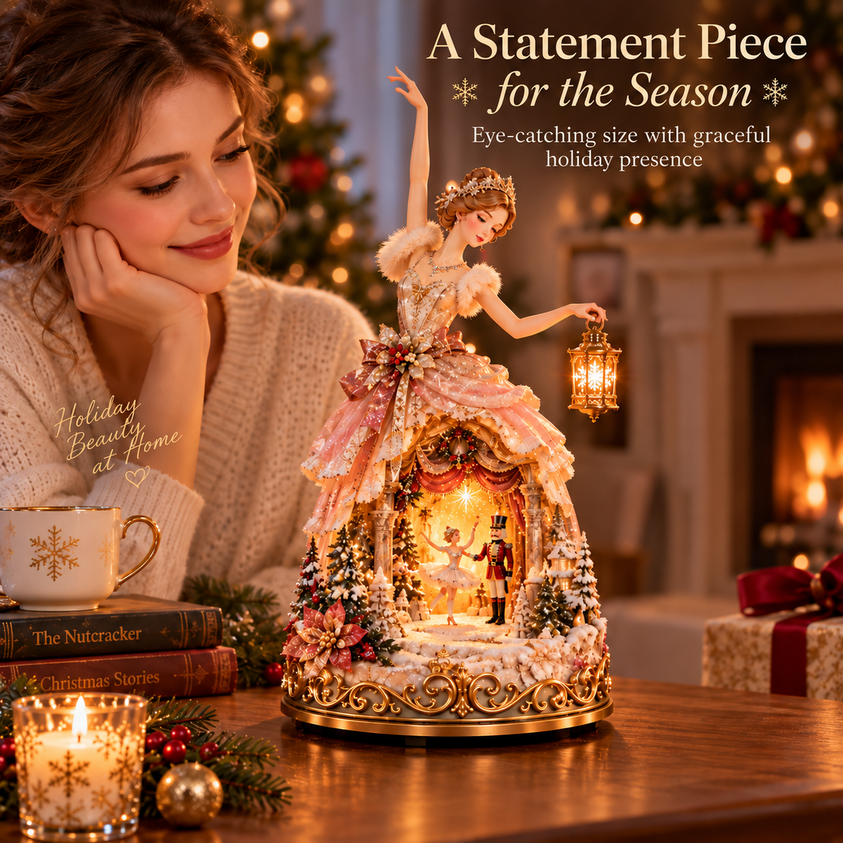 🔥LAST DAY 49% OFF 🩰  Winter Ballerina Story Lamp™ – Lighted Nutcracker Christmas Tabletop Decor