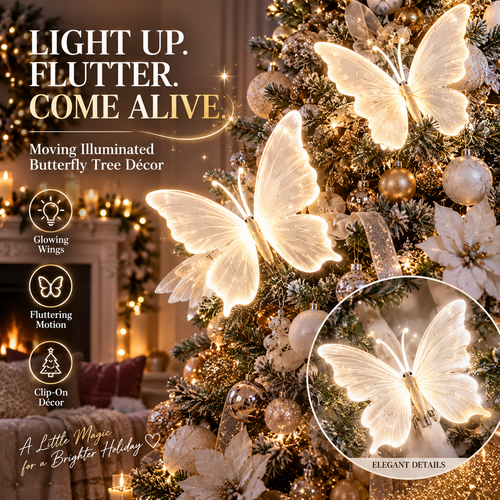 🦋 The Butterfly That Comes Alive™ — Glowing Fluttering Holiday Décor