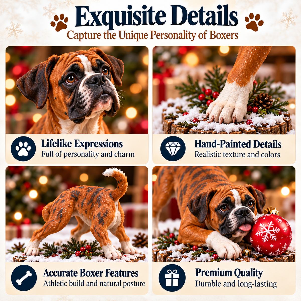 🐾 Only Boxer Lovers Will Understand! 🎄 – 24-Day Boxer Dog Christmas Advent Calendar with 24 Unique Collectible Figurines