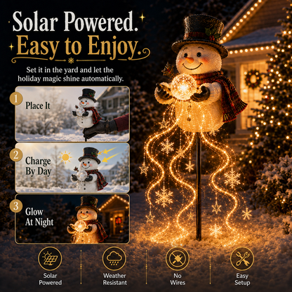 🎄50% OFF🔥 Snowman Magic -Flowing Snowflake LED Christmas Garden Light❄️