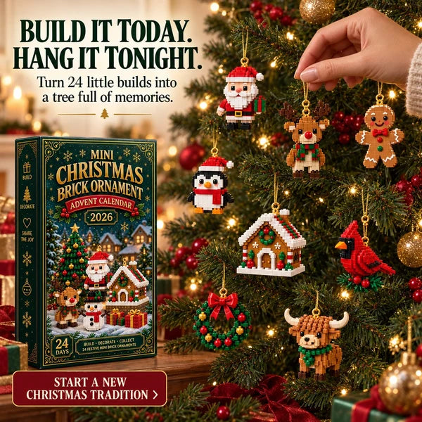 ⏳ Christmas Countdown Favorite – 🎄 24-Day Build & Hang Christmas Ornament Calendar | 24 Different Mini Brick Designs to Build, Collect & Display 🧱