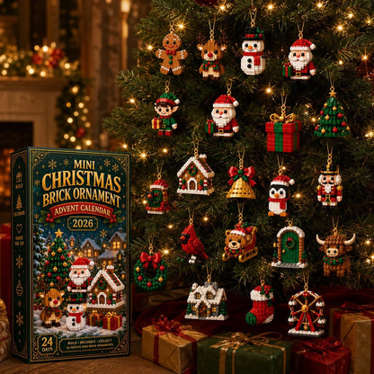 ⏳ Christmas Countdown Favorite – 🎄 24-Day Build & Hang Christmas Ornament Calendar | 24 Different Mini Brick Designs to Build, Collect & Display 🧱