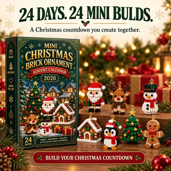 ⏳ Christmas Countdown Favorite – 🎄 24-Day Build & Hang Christmas Ornament Calendar | 24 Different Mini Brick Designs to Build, Collect & Display 🧱