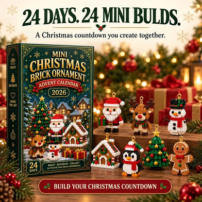 ⏳ Christmas Countdown Favorite – 🎄 24-Day Build & Hang Christmas Ornament Calendar | 24 Different Mini Brick Designs to Build, Collect & Display 🧱